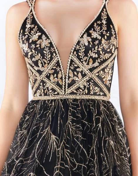 Mac Duggal Prom - 30580M Swirling Foliage Metallic Gilt Gown 5 Mac Duggal Prom - 30580M Swirling Foliage Metallic Gilt Gown