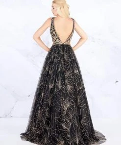 Mac Duggal Prom - 30580M Swirling Foliage Metallic Gilt Gown 6 Mac Duggal Prom - 30580M Swirling Foliage Metallic Gilt Gown