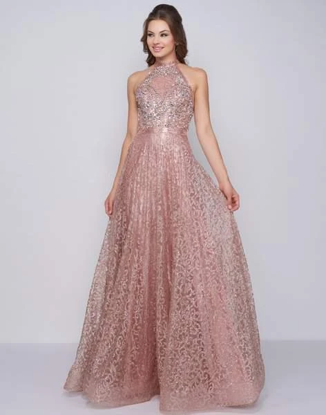 Mac Duggal Prom - 30596M Floral Beaded High Halter Evening Gown 3 Mac Duggal Prom - 30596M Floral Beaded High Halter Evening Gown