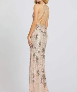 Mac Duggal Prom - 4890M Strappy Plunging V-Neck Sheath Dress