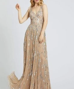 Mac Duggal Prom - 5172M V-Neck Pleated A-Line Evening Dress