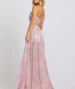 Mac Duggal Prom - 67264M Applique Plunging V-neck Ballgown