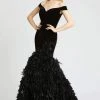 Mac Duggal Prom - 67313M Off-Shoulder Feathered Mermaid Dress
