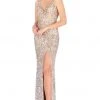 Mac Duggal - Sequined V-Neck High Slit Evening Gown 4834L - 1 Pc Gop In Size 10 Available 1 Mac Duggal - Sequined V-Neck High Slit Evening Gown 4834L - 1 Pc Gop In Size 10 Available