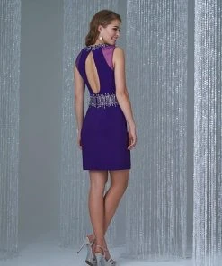 Short Dresses Madison James - 16-370 Dress In Purple