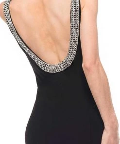 Marsoni By Colors - M140 Jeweled Bateau Trumpet Dress