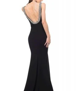 Marsoni By Colors - M140 Jeweled Bateau Trumpet Dress