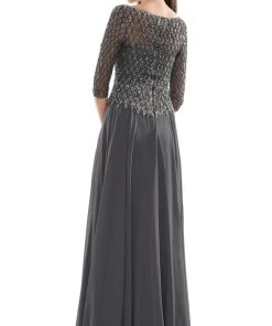 Marsoni By Colors - M165 Illusion Lattice Motif A-Line Gown