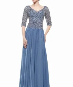 Marsoni By Colors - M165 Illusion Lattice Motif A-Line Gown