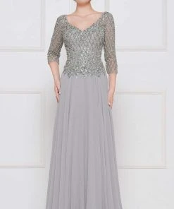 Marsoni By Colors - M165 Illusion Lattice Motif A-Line Gown