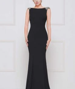 Marsoni By Colors - M177 Beaded Bateau Mermaid Gown