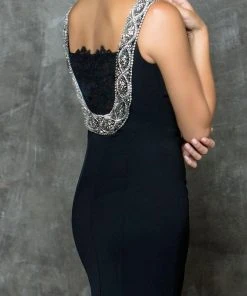 Marsoni By Colors - M177 Beaded Bateau Mermaid Gown