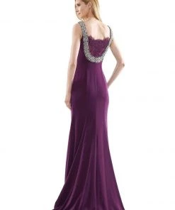 Marsoni By Colors - M177 Beaded Bateau Mermaid Gown