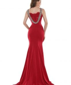 Marsoni By Colors - M177 Beaded Bateau Mermaid Gown