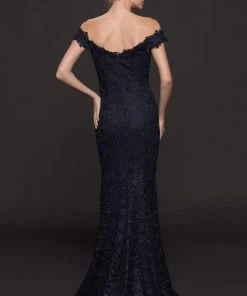 Marsoni By Colors - M221 Lace Off-Shoulder Sheath Dress