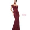 Marsoni By Colors - M221 Lace Off-Shoulder Sheath Dress