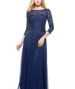 Marsoni By Colors - M223 Embroidered Quarter Length Sleeves Dress