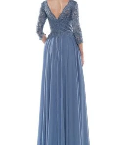 Marsoni By Colors - M238SL Embroidered Bodice Chiffon A-Line Gown
