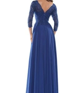Marsoni By Colors - M238SL Embroidered Bodice Chiffon A-Line Gown