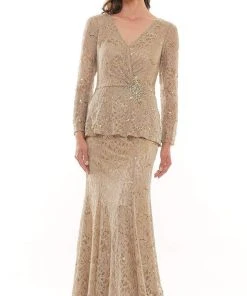 Marsoni By Colors - M306 V-Neck Trumpet Evening Dress