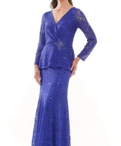 Marsoni By Colors - M306 V-Neck Trumpet Evening Dress