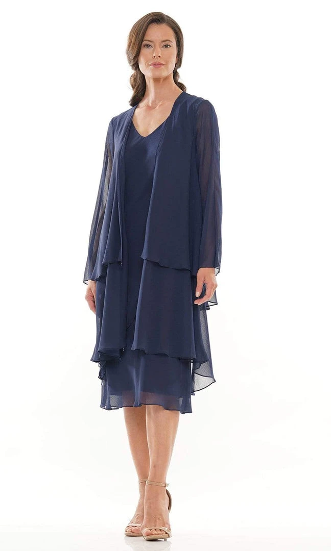 Marsoni By Colors - M307 V-Neck Sheath Knee-Length Dress 3 Marsoni By Colors - M307 V-Neck Sheath Knee-Length Dress