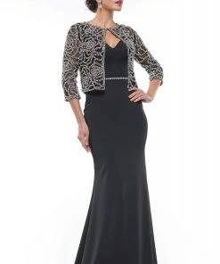 Marsoni By Colors - MV1001 Jeweled Bolero Faille Trumpet Gown