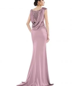 Marsoni By Colors - MV1023 Beaded Bateau Trumpet Dress 17 Marsoni By Colors - MV1023 Beaded Bateau Trumpet Dress