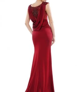 Marsoni By Colors - MV1023 Beaded Bateau Trumpet Dress 13 Marsoni By Colors - MV1023 Beaded Bateau Trumpet Dress