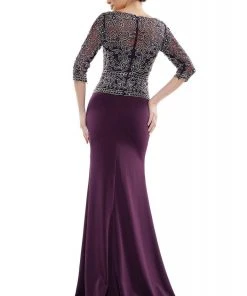 Marsoni By Colors - MV1026 Bead Embellished Bateau Dress