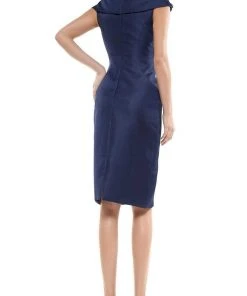 Marsoni By Colors - MV1058 Beaded Adorned Neckline Sheath Satin Dress 13 Marsoni By Colors - MV1058 Beaded Adorned Neckline Sheath Satin Dress