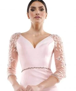 Marsoni By Colors - MV1061 V-Neck Illusion Cocktail Dress 23 Marsoni By Colors - MV1061 V-Neck Illusion Cocktail Dress