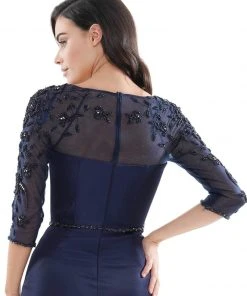 Marsoni By Colors - MV1061 V-Neck Illusion Cocktail Dress 28 Marsoni By Colors - MV1061 V-Neck Illusion Cocktail Dress