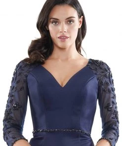 Marsoni By Colors - MV1061 V-Neck Illusion Cocktail Dress 27 Marsoni By Colors - MV1061 V-Neck Illusion Cocktail Dress