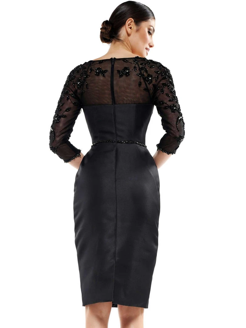 Marsoni By Colors - MV1061 V-Neck Illusion Cocktail Dress 4 Marsoni By Colors - MV1061 V-Neck Illusion Cocktail Dress