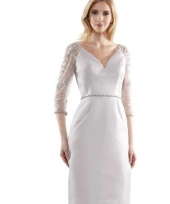 Marsoni By Colors - MV1061 V-Neck Illusion Cocktail Dress 29 Marsoni By Colors - MV1061 V-Neck Illusion Cocktail Dress