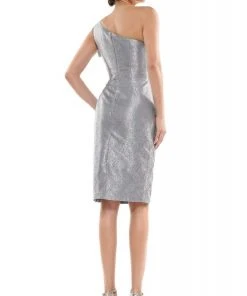 Marsoni By Colors - MV1065 Bow Accented Knee Length Fitted Dress