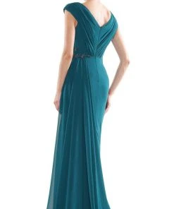 Marsoni By Colors - MV1080 Cap Sleeve Foliage Beaded Sheath Gown