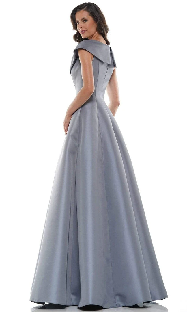 Marsoni By Colors - MV1085 V Neck Pleated A-line Gown 10 Marsoni By Colors - MV1085 V Neck Pleated A-line Gown