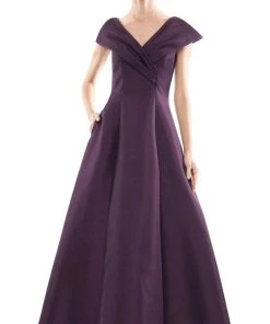 Marsoni By Colors - MV1085 V Neck Pleated A-line Gown 12 Marsoni By Colors - MV1085 V Neck Pleated A-line Gown