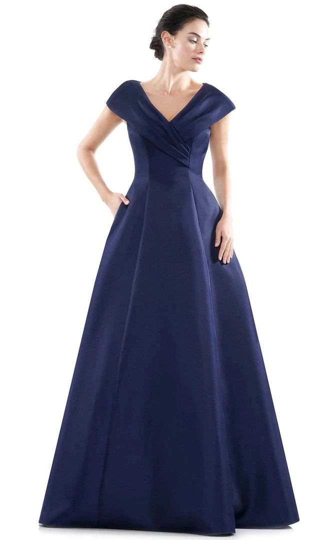 Marsoni By Colors - MV1085 V Neck Pleated A-line Gown 7 Marsoni By Colors - MV1085 V Neck Pleated A-line Gown