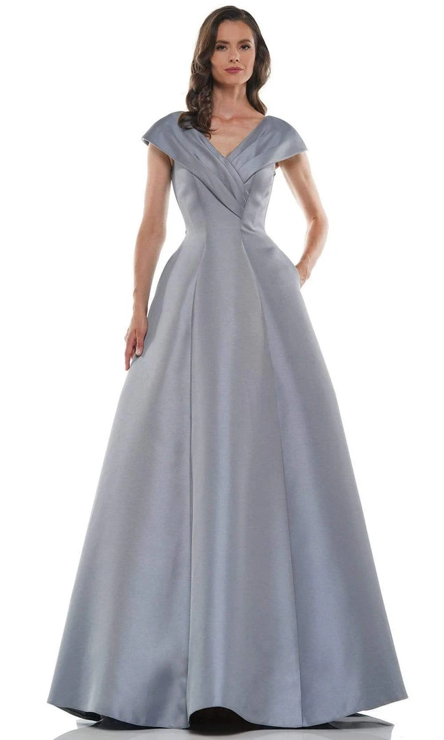 Marsoni By Colors - MV1085 V Neck Pleated A-line Gown 9 Marsoni By Colors - MV1085 V Neck Pleated A-line Gown