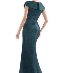 Marsoni By Colors - MV1086 Embellished V Neck Trumpet Dress