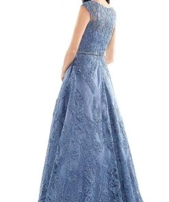 Marsoni By Colors - MV1092 Embellished V Neck A-Line Dress