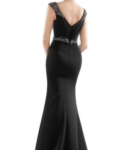 Marsoni By Colors - MV1101 Jeweled Cap Sleeve Mermaid Gown
