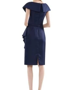 Marsoni By Colors - MV1106 Knee Length Ruffle Trimmed Sheath Dress