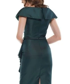 Marsoni By Colors - MV1106 Knee Length Ruffle Trimmed Sheath Dress 13 Marsoni By Colors - MV1106 Knee Length Ruffle Trimmed Sheath Dress