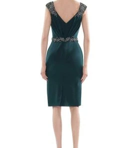 Marsoni By Colors - MV1107 Beaded V Neck Column Dress 11 Marsoni By Colors - MV1107 Beaded V Neck Column Dress