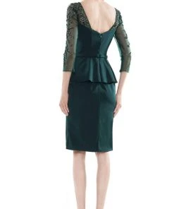 Marsoni By Colors - MV1108 Beaded Quarter Sleeve Peplum Sheath Dress 11 Marsoni By Colors - MV1108 Beaded Quarter Sleeve Peplum Sheath Dress