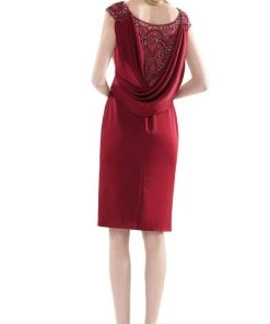 Marsoni By Colors - MV1109 V Neck Column Cocktail Dress